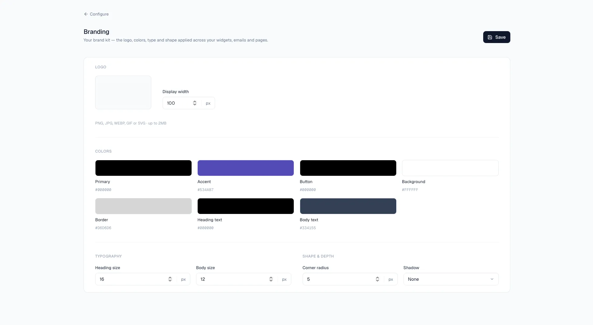 The Branding tab in the AdvocateLoop dashboard