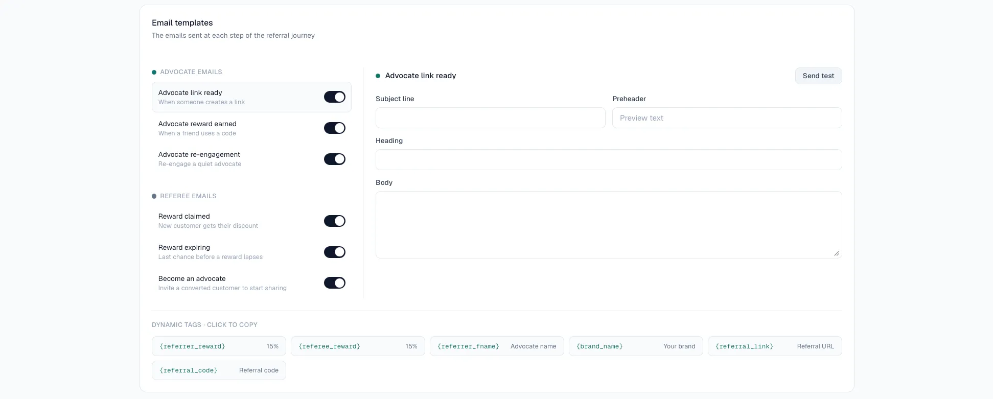 The Notifications tab in the AdvocateLoop dashboard