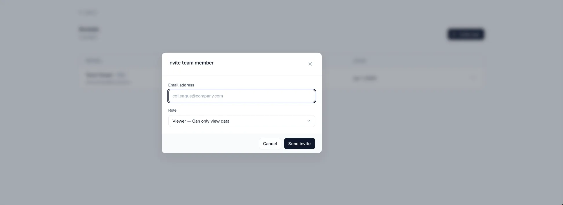 The Team members screen in the AdvocateLoop dashboard